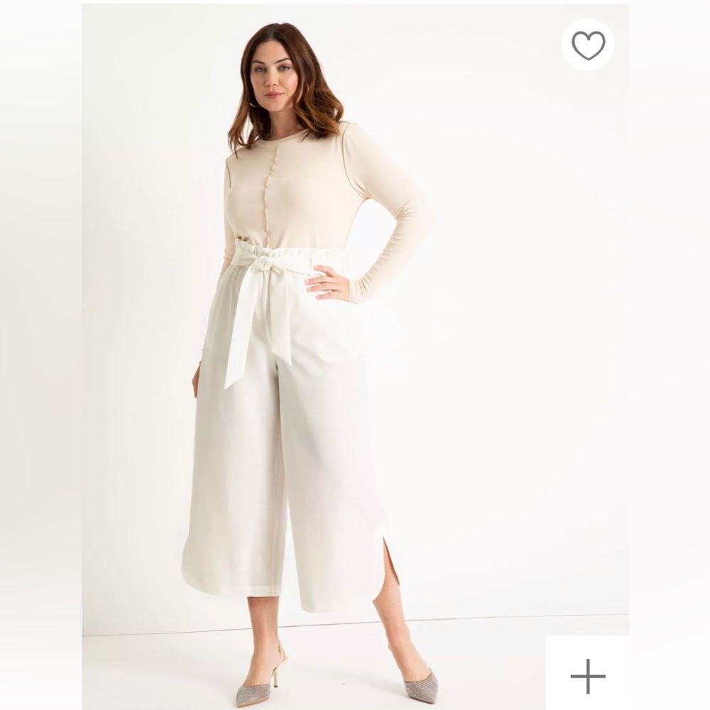 NWT Eloquii Paperbag Waist Cropped Wide Leg Pants